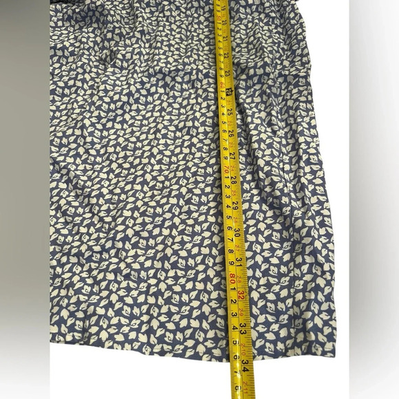 & OTHER STORIES Knot Detail Mini Dress Blue Small Leave Print Sz 2 - Picture 12 of 12